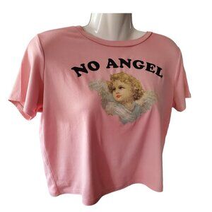 PINK "NO ANGEL" GRAPHIC T-SHIRT SIZE XL